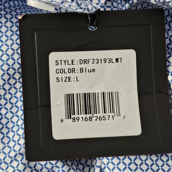 DSTRCT & Row Ferrer Stretch Print Button-Up Shirt Size L - Picture 7 of 7